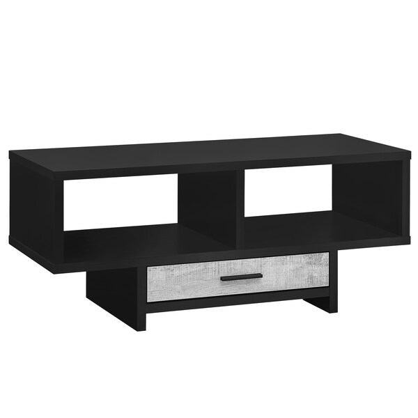 Coffee Table, Accent, Cocktail, Rectangular, Storage, Living Room, 42" L, Drawer, Laminate, Black